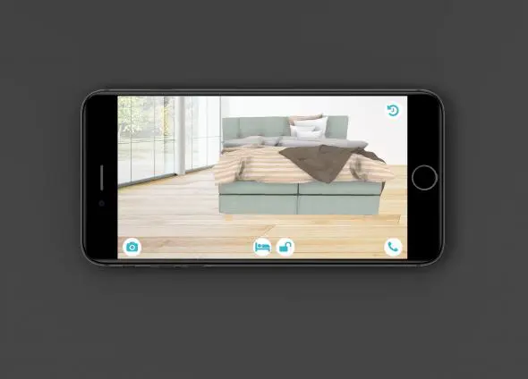 M line boxsprings thuis met Augmented Reality